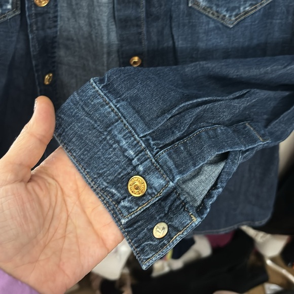 Seven for all mankind, dark wash, denim shirt xs - Picture 8 of 11